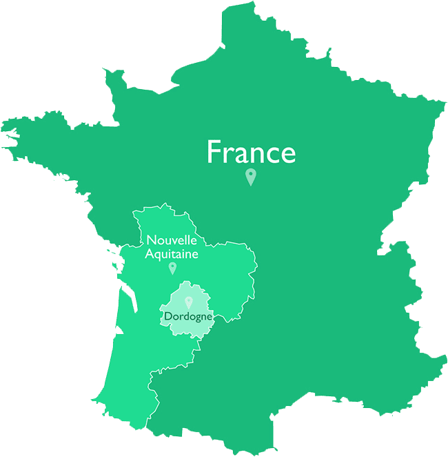 Kaart Dordogne - Frankrijk